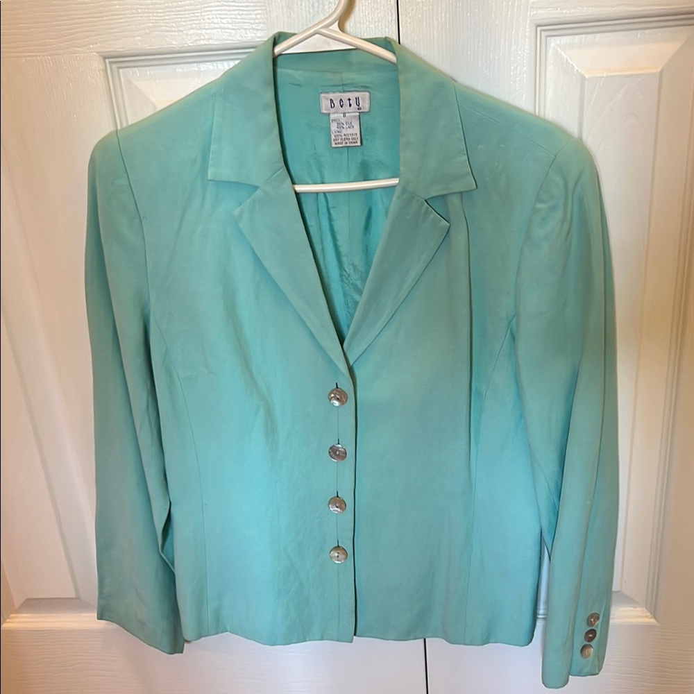 Mint Green Button-Up Blazer